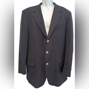 FIORI MENS BLAZER‎ NAVY BLUE GOLD BUTTONS VENTLESS CANADA 44L Long